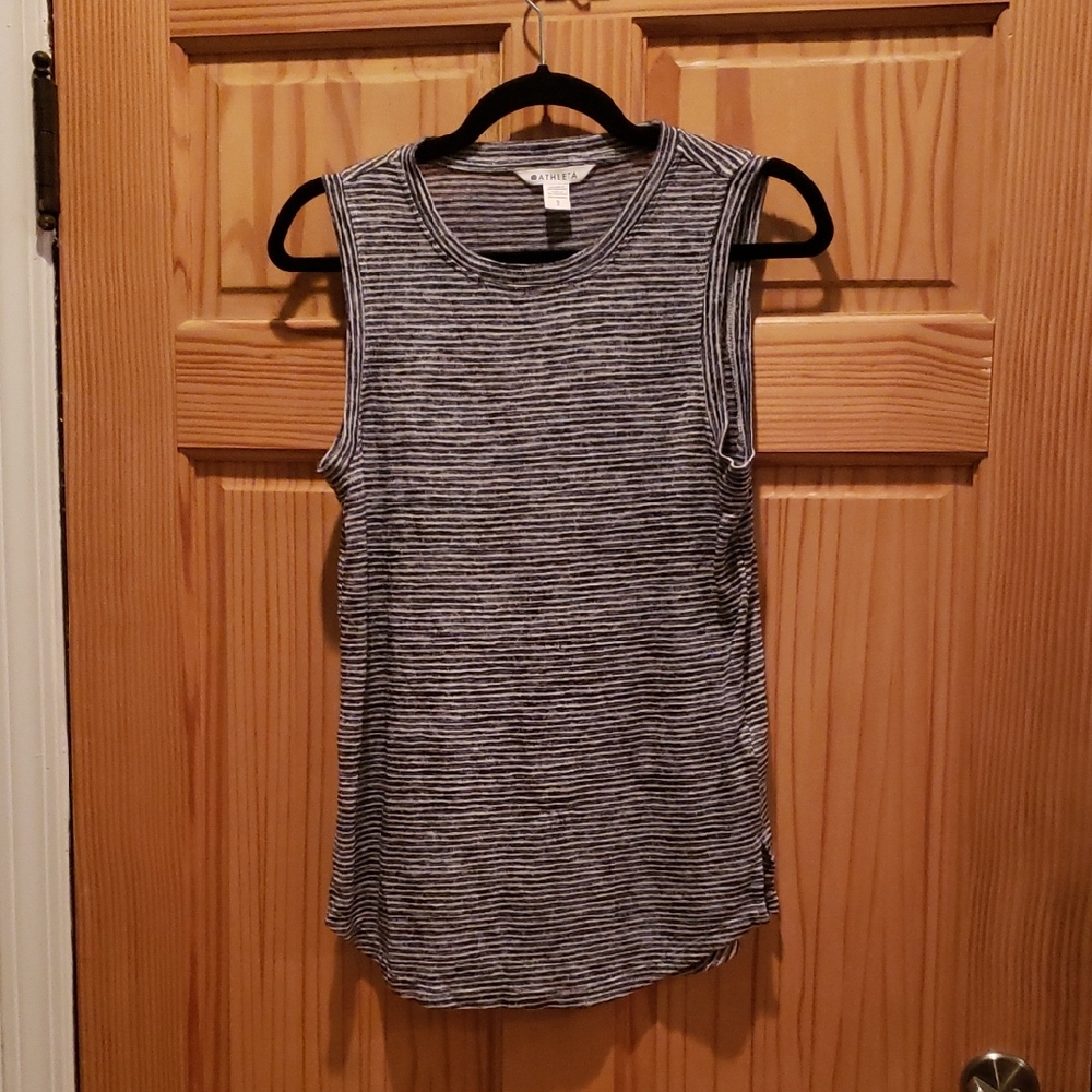 Athleta Black and White Striped Tank Top